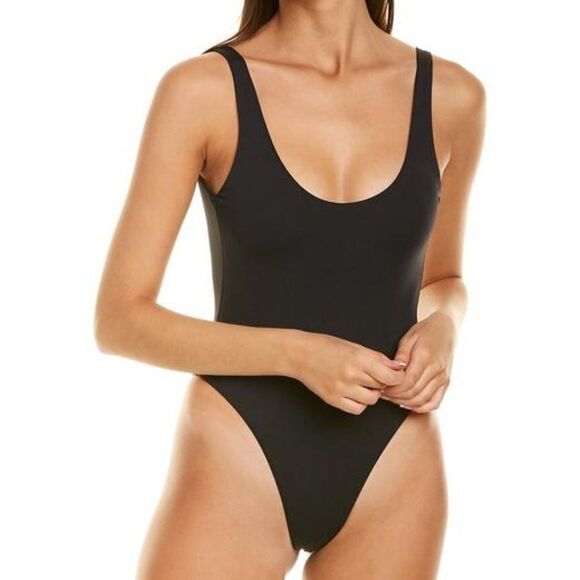 Weworewhat Wws24-01 Women's Black Scoop Neck One-piece Bathing Suit Size… Xlarge